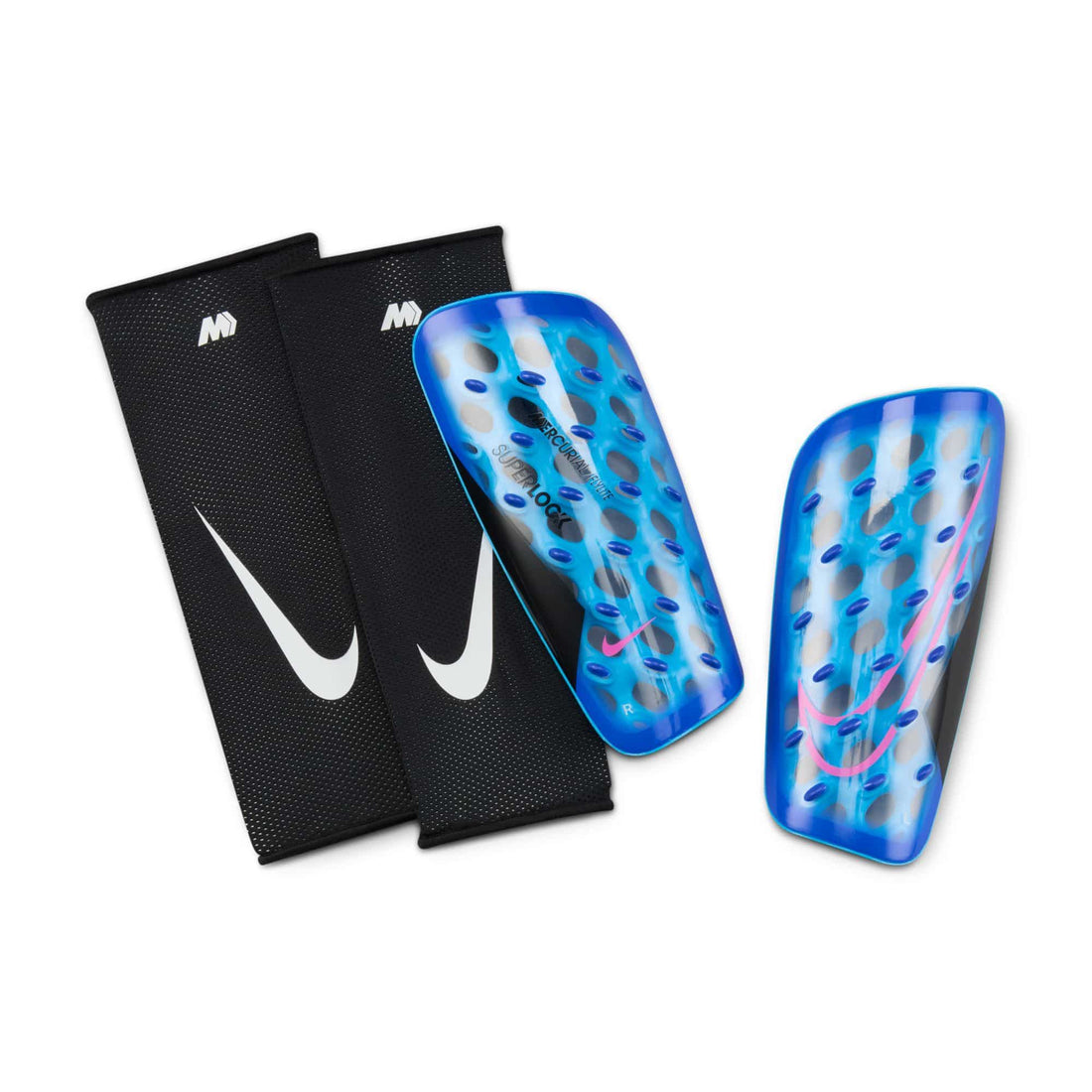 Nike Mercurial FlyLite SuperLock Shin Guards Nike Blue S 