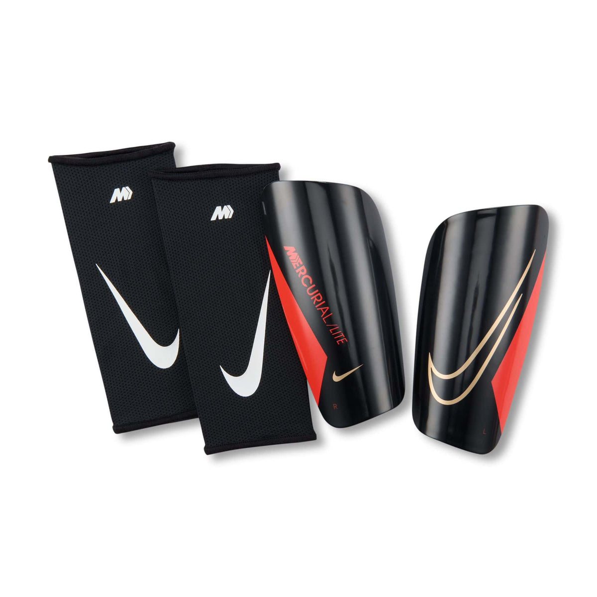 Nike Mercurial Lite Soccer Shin Guards Shin Guards Nike Black / Orange XS 