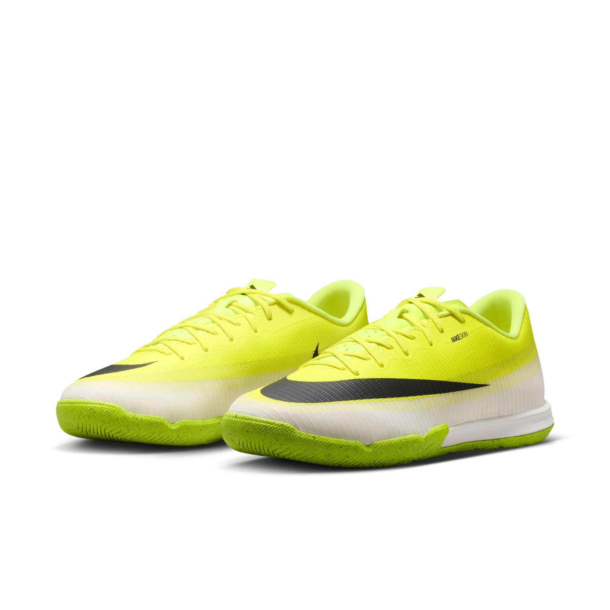 Nike Mercurial Vapor 17 Academy IC indoor court soccer shoes in volt yellow and black.