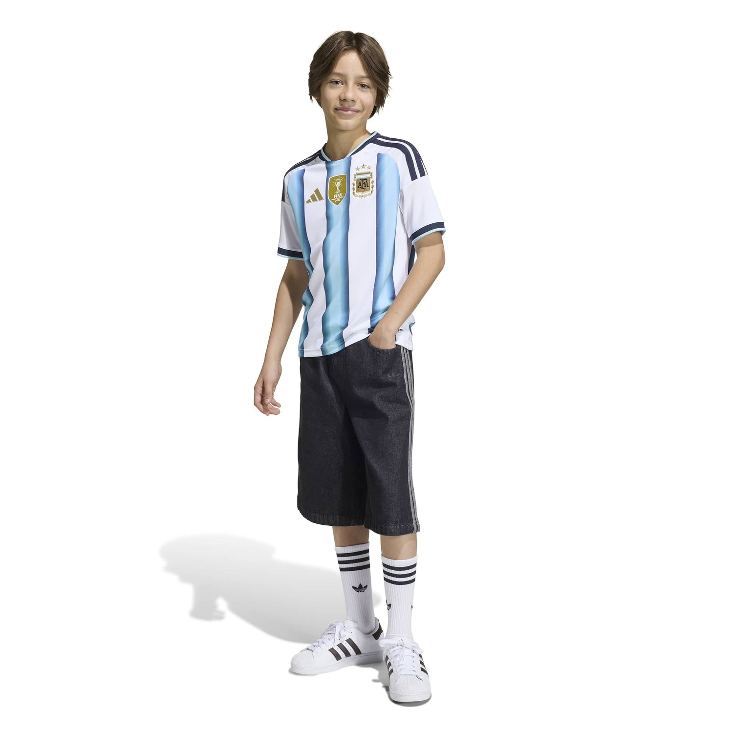 Argentina 26 Home Messi Jersey Jr. Official Jerseys adidas 