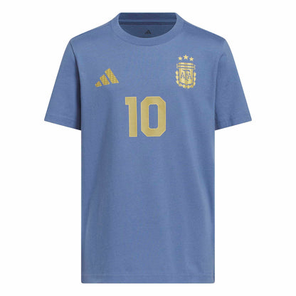 MESSI NAME &amp; NUMBER GRAPHIC T-Shirt Jr. Official Jerseys adidas Blue YXS 