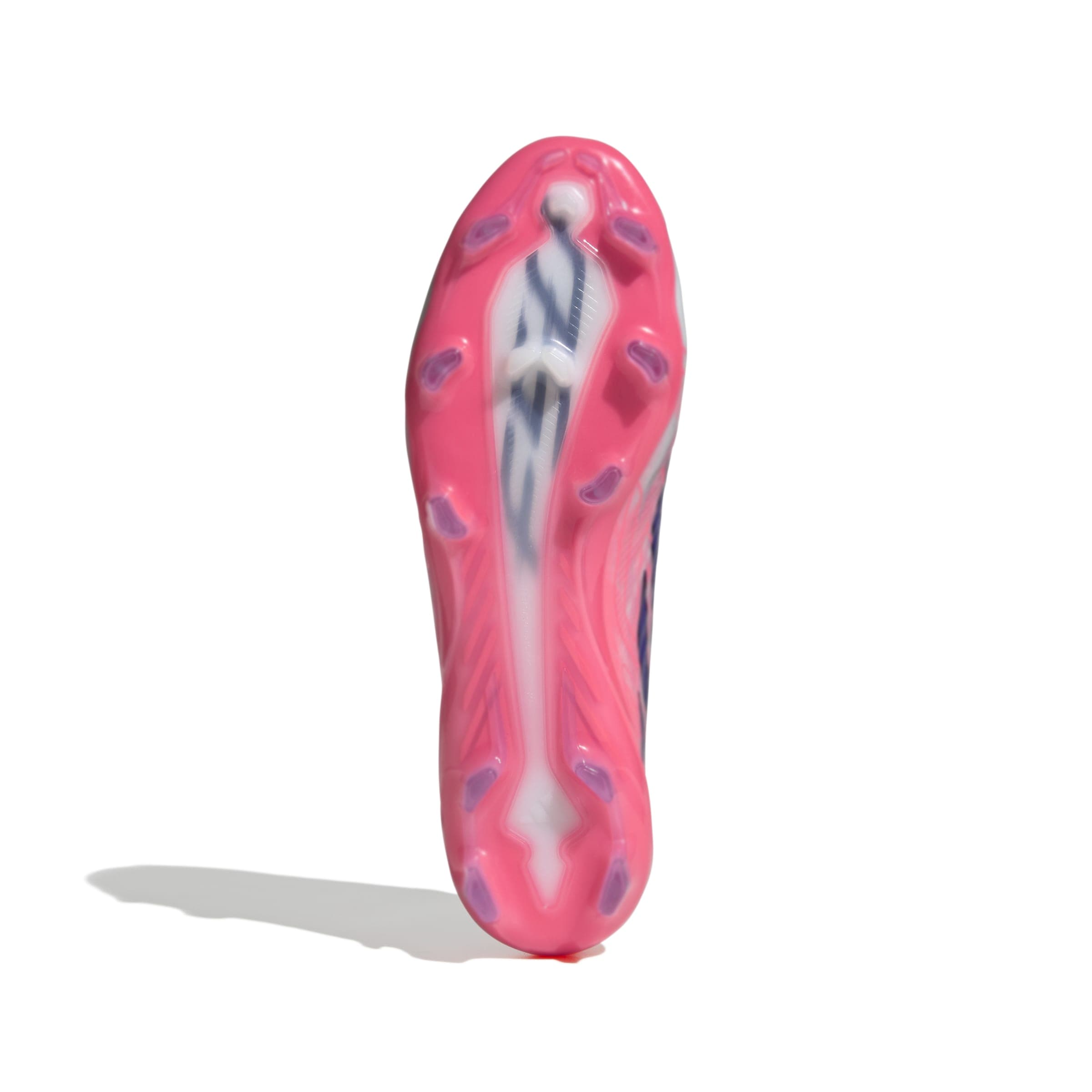 adidas F50 Hyperfast Pro FG soccer cleats in white, pink and navy with firm-ground outsole