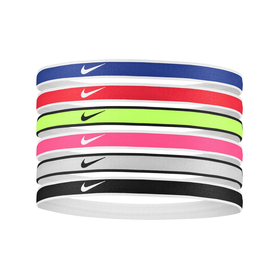 Nike Swoosh Sport Headbands Tipped 6PK Headbands Nike Blue ONE SIZE 